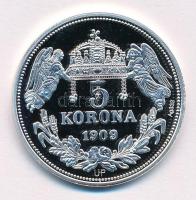 DN "Királyi koronák - IV. (Kun) László / 5 korona 1909" Ag emlékérem tanúsítvánnyal (20g/0...