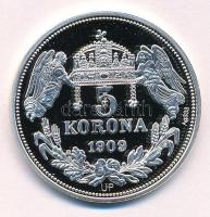 DN "Királyi koronák - I. Ferdinánd / 5 korona 1909" Ag emlékérem tanúsítvánnyal (20g/0.333...