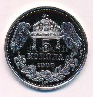 DN "Királyi koronák - Aba Sámuel / 5 korona 1909" Ag emlékérem tanúsítvánnyal (20g/0.333/3...