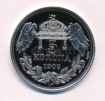 DN "Királyi koronák - Salamon / 5 korona 1909" Ag emlékérem tanúsítvánnyal (20g/0.333/38,6...