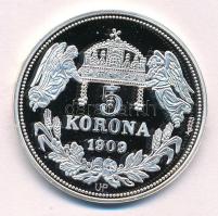 DN "Királyi koronák - III. András / 5 korona 1909" Ag emlékérem tanúsítvánnyal (20g/0.333/...