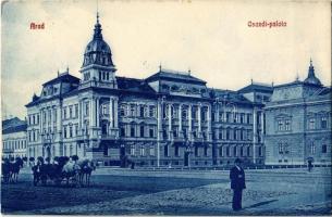 1907 Arad, Csanádi (Csandi) palota, könyvnnyomda, hintó / palace, chariot, book printing shop