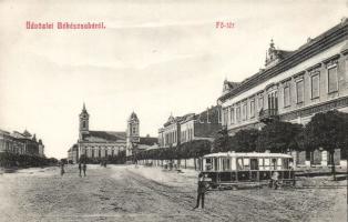 Békéscsaba Fő tér villamossal