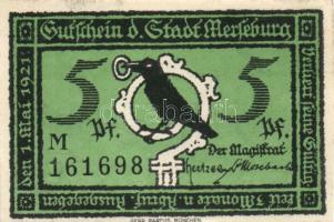 Német Birodalom/Weimari Köztársaság Merseburg 1921. 5Pf + 10Pf + 20Pf + 25Pf + 50Pf (6X) összesen: 10klf teljes sor T:I