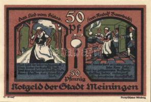 Német Birodalom/Weimari Köztársaság Meiningen 1921. 50Pf (4X) összesen: 4klf, teljes sor T:I