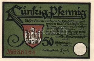 Német Birodalom/Weimari Köztársaság Meiningen 1921. 50Pf (4X) összesen: 4klf, teljes sor T:I