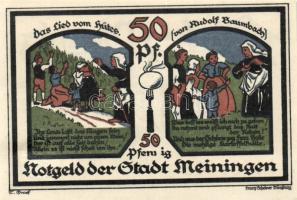 Német Birodalom/Weimari Köztársaság Meiningen 1921. 50Pf (4X) összesen: 4klf, teljes sor T:I