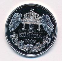 DN "Királyi koronák - III. László / 5 korona 1909" Ag emlékérem tanúsítvánnyal (20g/0.333/...