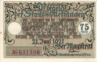 Német Birodalom/Weimari Köztársaság Meiningen 1921. 75Pf (4X) 4klf, teljes sor T:I