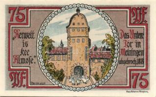 Német Birodalom/Weimari Köztársaság Meiningen 1921. 75Pf (4X) 4klf, teljes sor T:I