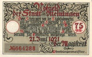 Német Birodalom/Weimari Köztársaság Meiningen 1921. 75Pf (4X) 4klf, teljes sor T:I