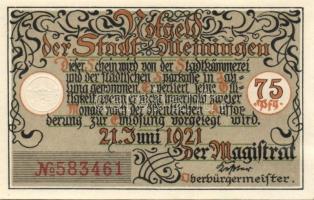 Német Birodalom/Weimari Köztársaság Meiningen 1921. 75Pf (4X) 4klf, teljes sor T:I