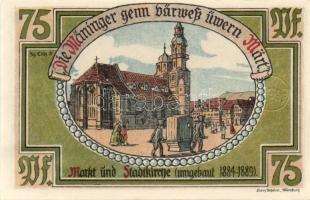 Német Birodalom/Weimari Köztársaság Meiningen 1921. 75Pf (4X) 4klf, teljes sor T:I