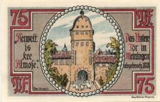 Német Birodalom/Weimari Köztársaság Meiningen 1921. 75Pf (4X) 4klf, teljes sor T:I