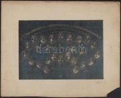 1926 Kecskemét, Szakirányú Leány Ipariskola tanárai és végzett növendékei, kistabló nevesített portrékkal, 15,5x22,5 cm, karton (sarka hiányos) 25,5x32 cm