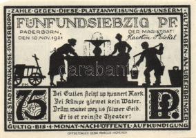 Német Birodalom/Weimari Köztársaság Paderborn 1921. 25Pf + 50Pf + 75Pf + 1M + 2M összesen:5klf, telj...