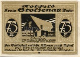 Német Birodalom/Weimari Köztársaság Stolzenau 1921. 25Pf + 50Pf (2X)+ 75Pf (2X) 5klf, teljes sor T:I