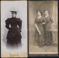 cca 1880-1900 4 db kabinetfotó Nagyvárad, Petrozsény és Nagykároly fényképészeitől