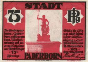 Német Birodalom/Weimari Köztársaság Paderborn 1921. 50Pf + 75Pf + 1M + 2M összesen: 4klf,  teljes so...