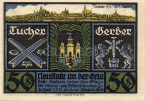 Német Birodalom/Weimari Köztársaság Naustadt 1921. 50Pf (6X) 6klf,  teljes sor T:I