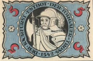 Német Birodalom/Weimari Köztársaság Torgau 1921. 5Pf + 10Pf + 25Pf + 50Pf  4klf,  teljes sor T:I