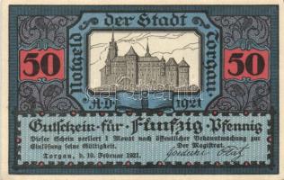 Német Birodalom/Weimari Köztársaság Torgau 1921. 5Pf + 10Pf + 25Pf + 50Pf  4klf,  teljes sor T:I