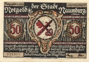 Német Birodalom/Weimari Köztársaság Naumburg 1920. 50Pf (4X) 4klf,  teljes sor T:I