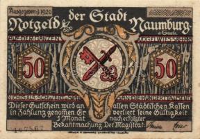 Német Birodalom/Weimari Köztársaság Naumburg 1920. 50Pf (4X) 4klf,  teljes sor T:I