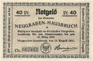 Német Birodalom/Weimari Köztársaság Neugraben 1921. 40Pf + 60Pf + 75Pf + 100Pf 4klf,  teljes sor T:I