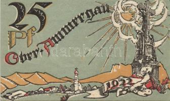 Német Birodalom/Weimari Köztársaság Oberammergau 1921. 25Pf + 50Pf + 75Pf  3klf,  teljes sor T:I