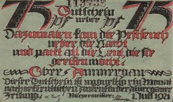 Német Birodalom/Weimari Köztársaság Oberammergau 1921. 25Pf + 50Pf + 75Pf  3klf,  teljes sor T:I