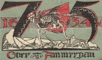 Német Birodalom/Weimari Köztársaság Oberammergau 1921. 25Pf + 50Pf + 75Pf  3klf,  teljes sor T:I