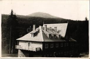 1944 Kékesfüred, Sinjak, Synyak, Synjak; Szinyáki fürdő és vendégház / spa, guesthouse. photo + kétnyelvű bélyegző (Szentmiklós) / bilingual cancellation (Chynadiyovo)