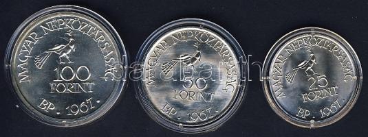 1961. 25Ft Ag + 50Ft Ag + 100Ft Ag "Kodály" sor T:BU
