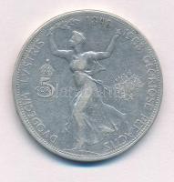 Ausztria 1908. 5K Ag "Ferenc József - Jubileum" T:2- Austria 1908. 5 Corona Ag "Franz...