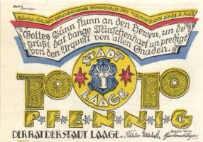 Német Birodalom/Weimari Köztársaság Laage 1922. 10Pf + 25Pf + 50Pf 3klf,  teljes sor T:I