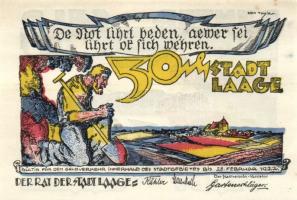 Német Birodalom/Weimari Köztársaság Laage 1922. 10Pf + 25Pf + 50Pf 3klf,  teljes sor T:I