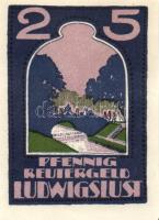 Német Birodalom/Weimari Köztársaság Ludwigslust 1922. 10Pf + 25Pf + 50Pf 3klf,  teljes sor T:I