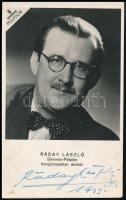 Ráday László énekes aláírt képeslapja