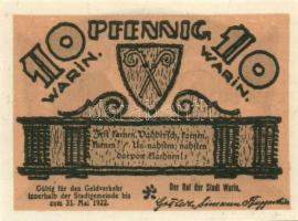 Német Birodalom/Weimari Köztársaság Warin 1922. 10Pf + 25Pf + 50Pf 3klf,  teljes sor T:I