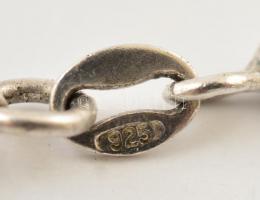 Ezüst(Ag) kígyó nyaklánc, medállal, jelzett, h: 41 cm, bruttó: 10,3 g