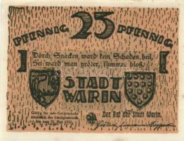 Német Birodalom/Weimari Köztársaság Warin 1922. 10Pf + 25Pf + 50Pf 3klf,  teljes sor T:I