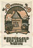 Német Birodalom/Weimari Köztársaság Warin 1922. 10Pf + 25Pf + 50Pf 3klf,  teljes sor T:I