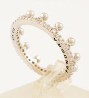 Ezüst(Ag) Pandora koronás gyűrű, jelzett, méret: 55, bruttó: 2,8 g