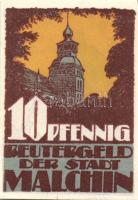 Német Birodalom/Weimari Köztársaság Malchin 1922. 10Pf + 25Pf + 50Pf 3klf,  teljes sor T:I