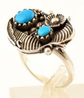 Ezüst(Ag) dekoratív gyűrű, jelzett, méret: 57, bruttó: 6,9 g