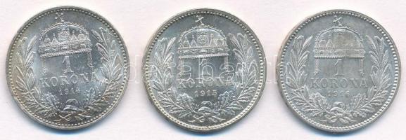 1914KB-1916KB 1K Ag "Ferenc József" (3xklf) T:1,1-