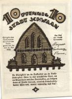 Német Birodalom/Weimari Köztársaság Schwaan 1922. 10Pf + 25Pf + 50Pf 3klf,  teljes sor T:I