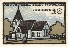 Német Birodalom/Weimari Köztársaság Schwaan 1922. 10Pf + 25Pf + 50Pf 3klf,  teljes sor T:I