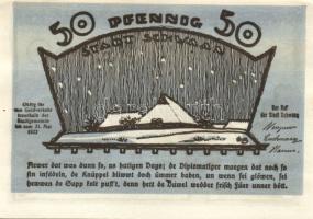 Német Birodalom/Weimari Köztársaság Schwaan 1922. 10Pf + 25Pf + 50Pf 3klf,  teljes sor T:I